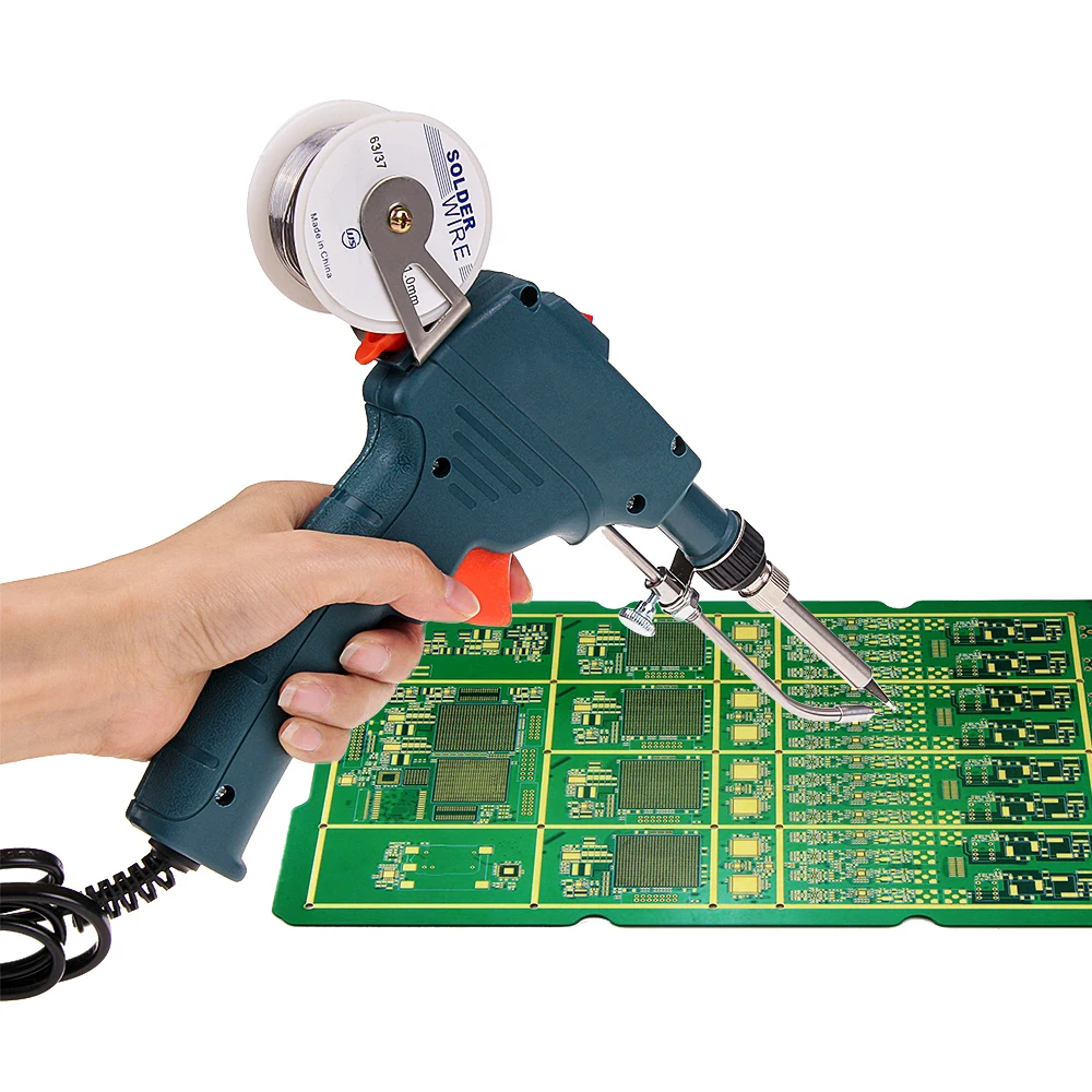 

220V 60W Electric Soldering Iron Kit Hand-held Internal Heating Soldering Iron Automatically Send Tin Gun Soldering Welding Tool
