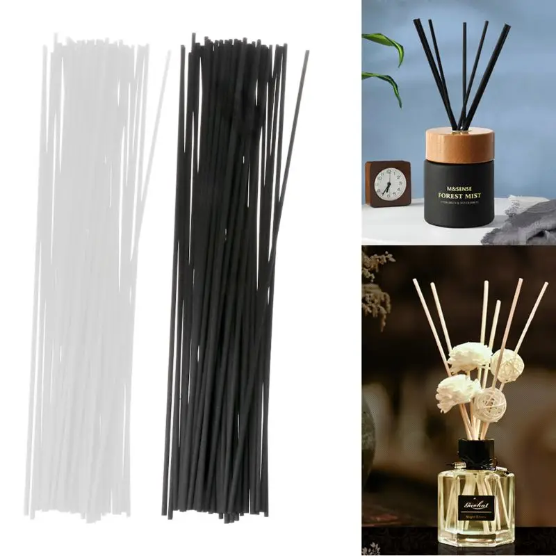 

New 50Pcs 30cmx3mm Fiber Sticks Diffuser Aromatherapy Volatile Rod for Home Fragrance Diffuser Home Decoration