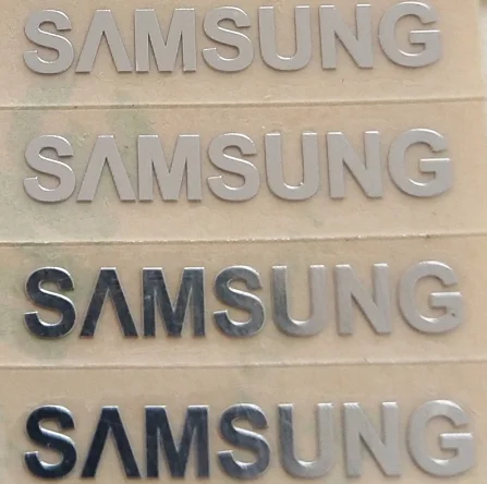 

Золотая наклейка с логотипом на заказ, металлические наклейки для Samsung Galaxy S3 s4 s5 x см 4 шт./лот, бесплатная доставка