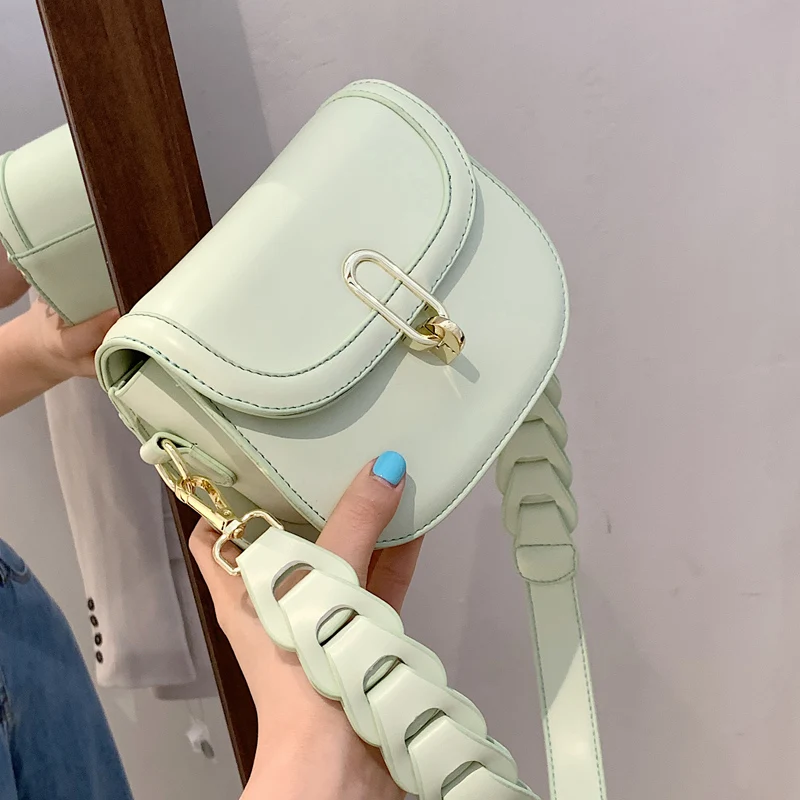 

Luxury Brand Saddle bag Armpit bag 2021 New High-quality PU Leather Women's Designer Handbag Solid color Shoulder Messenger Bag