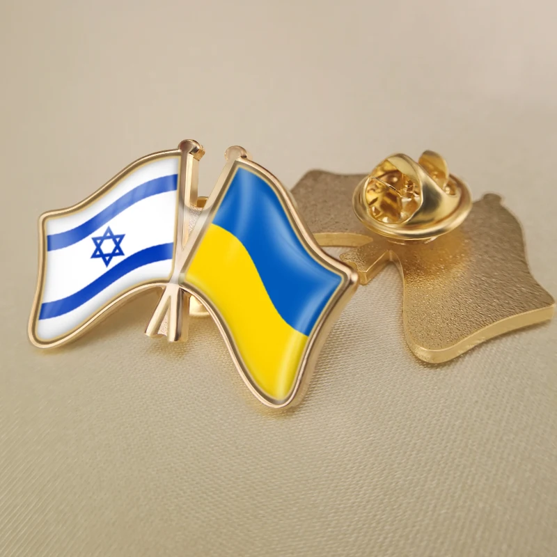 Украина и Израиль перекрестные двойной флаг дружбы значков на булавке брошь