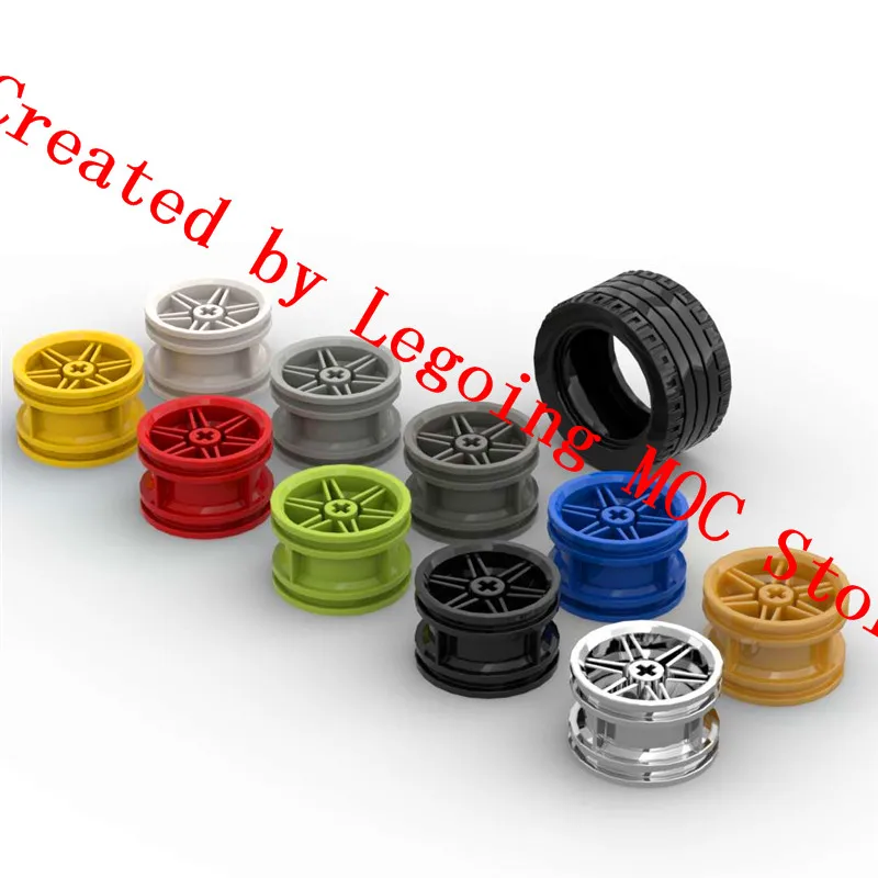 

Science and technology automobile building block moc-44309 + 56145 wheel hub tire 43 * 22mm connector ev3 assembly toy