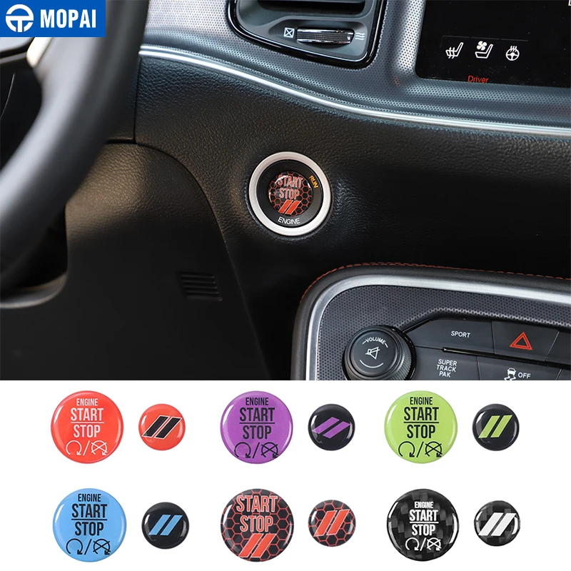 

MOPAI Interior Car Engine One Button Start Stop Trunk Switch Decoration Cover Stickers for Dodge Charger Challenger 2010+