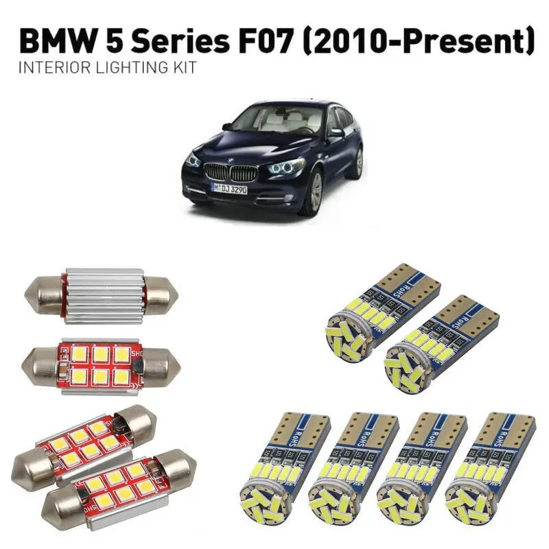 

Led interior lights For BMW 5 series f07 2010+ 20pc Led Lights For Cars lighting kit automotive bulbs Canbus Error Free