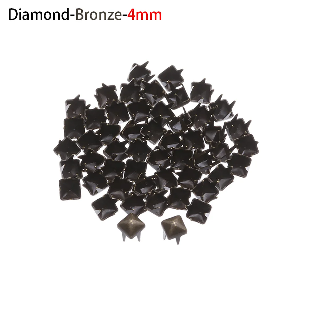 Diamond-Bronze-4mm 50 шт ультра-маленькие металлические пряжки для куклы, одежда для детей 4/5 мм супер мини Star/круглый Форма сумки пряжки ювелирные изделия DIY кукла кнопки аксессуары для куклы - Цвет: Diamond-Bronze-4mm