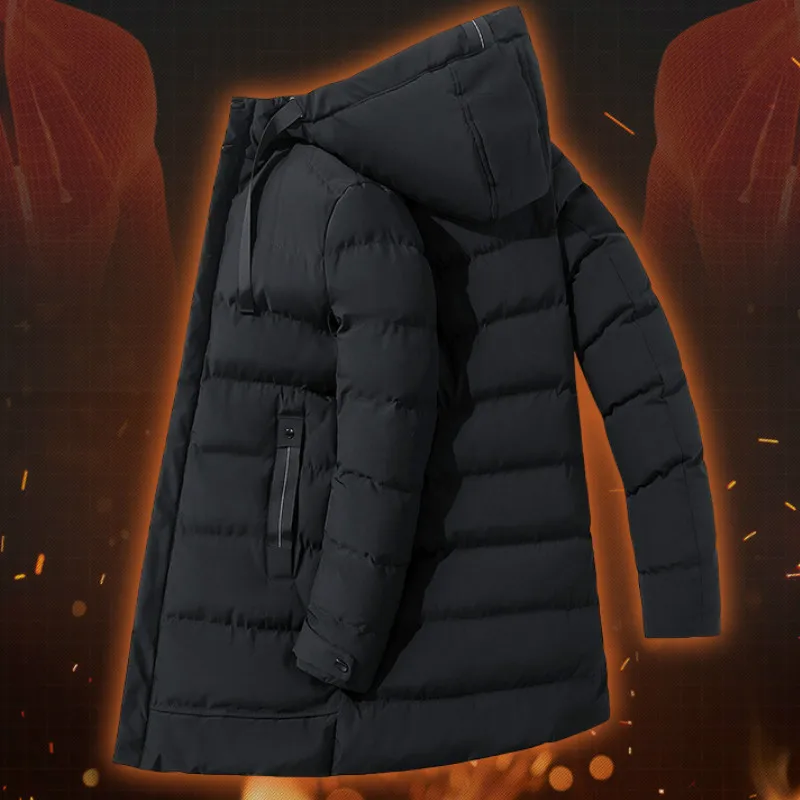 

Parka Jackets Men's Winter Thicken Hooded Coats Warm Casual Streetwear Overcoat Waterproof Windbreaker Chaquetas Hombre M-5XL