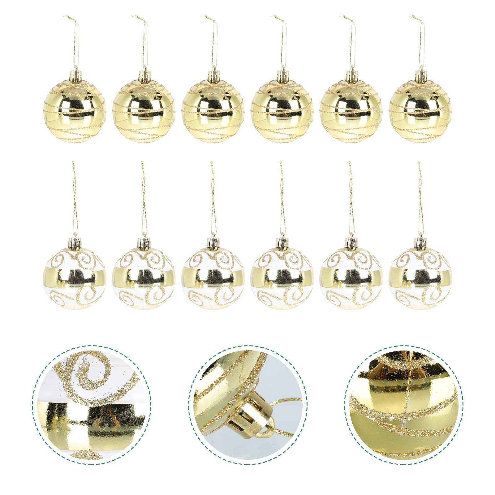 

12Pcs Decorative Tree Balls Pendant Delicate Xmas Tree Pendant Chic Hanging Prop