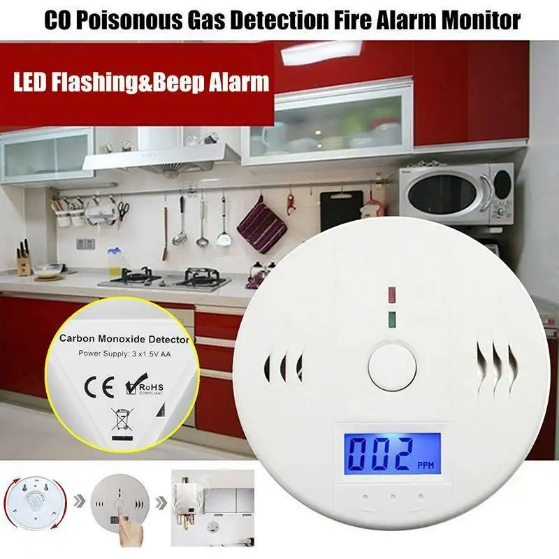 Домашняя охранная сигнализация Дымовая пожарная Высокочувствительный детектор