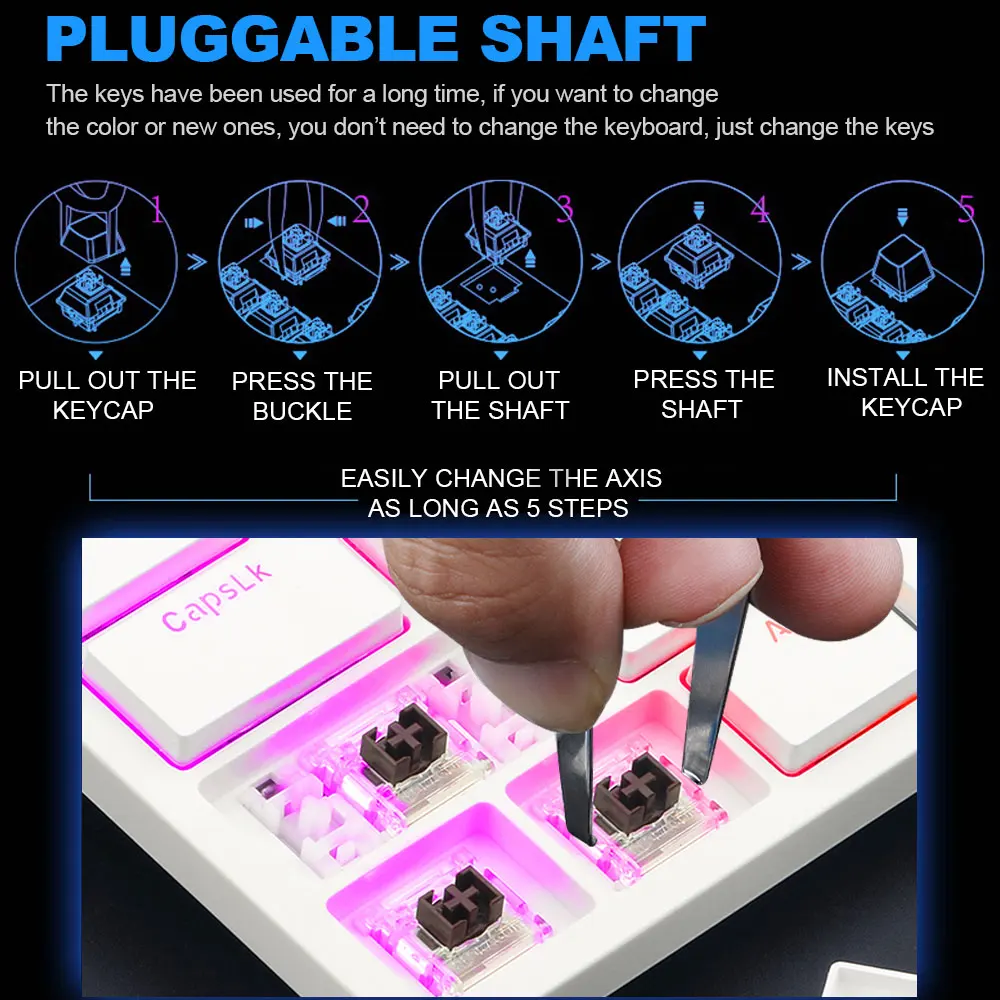 Супер тонкая Механическая игровая клавиатура REDRAGON Anubis K539 RGB поддержка USB Bluetooth