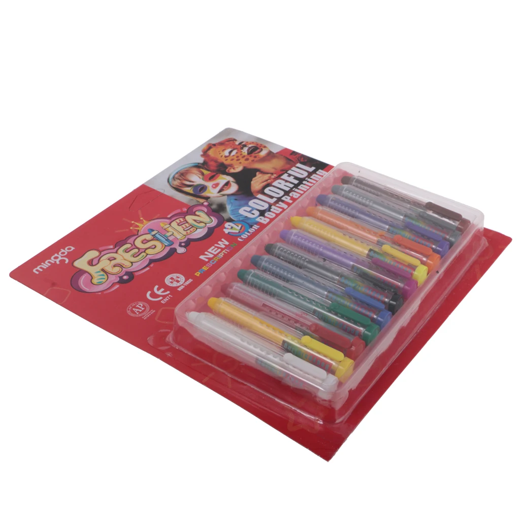 Краски для лица и тела 12 цветов цветные карандаши палочки вечеринки маскарадный