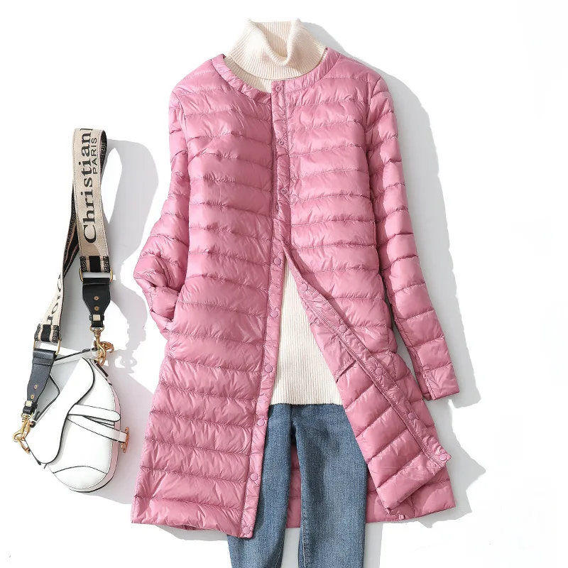 

Autumn Winter Ultra Light White Duck Duck Puffer Jacket Female Warm Meidum Long Down Coat Women Plus Size Parkas Casual Outwear
