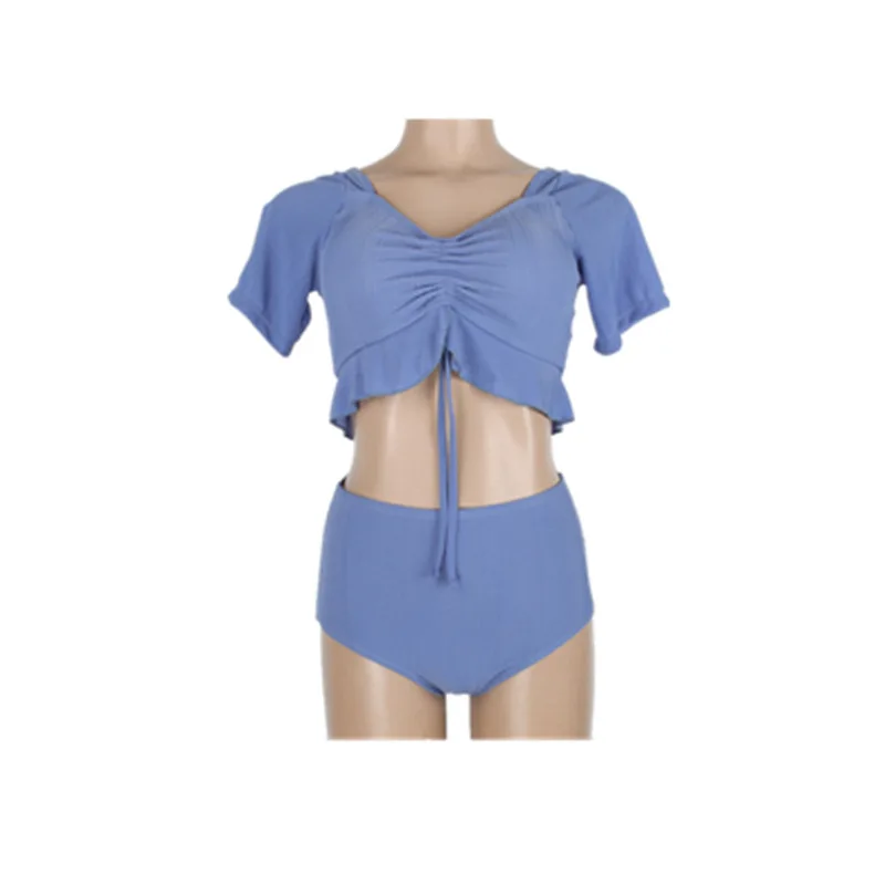 

Swimsuit Women Beach Sexy Bikini Swimwear 2020 Push Pure Female Ins Korea Solid Polyester Sierra Surfer Saida De Plus Size Up
