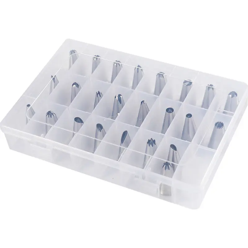 

24Pcs Stainless Steel Icing Pastry Nozzles Piping Birthday Cake Decorating Tips Set DIY Baking Tools for Cakes