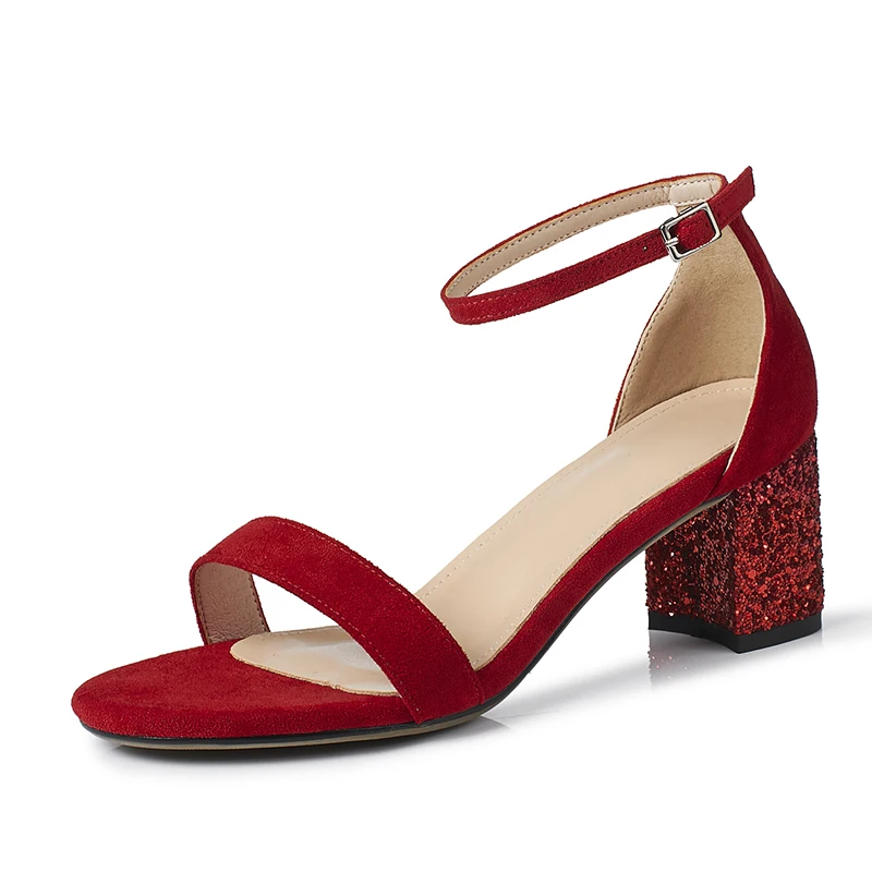 Сандалии женские на высоком каблуке однослойные босоножки толстом летняя обувь