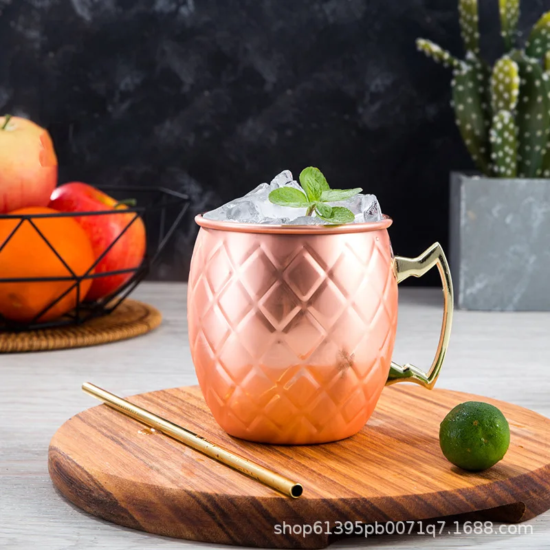 500 мл МОСКВА Mule кружка для коктейля чашка молотком Медь покрытием пивная Кофе
