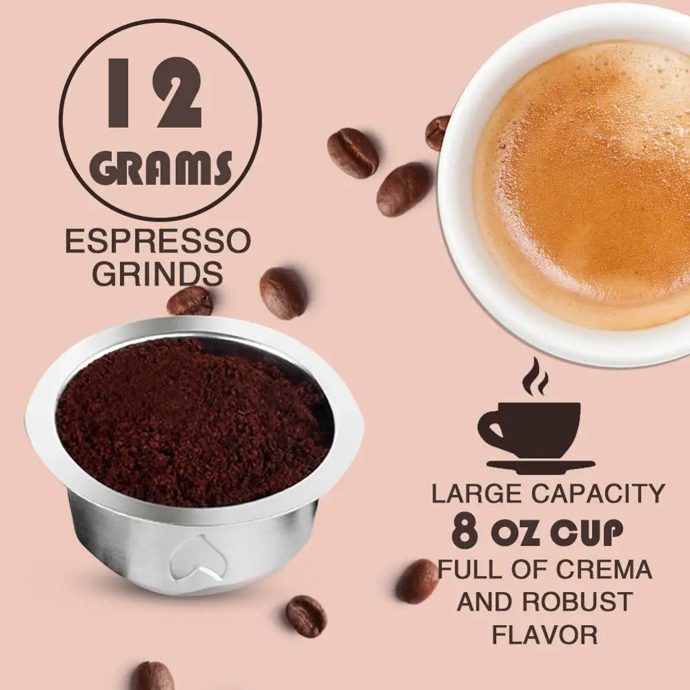 Многоразовые стальные капсульные фильтры ICafilas для кофе Nespresso Vertuo 230/70 мл|Фильтры