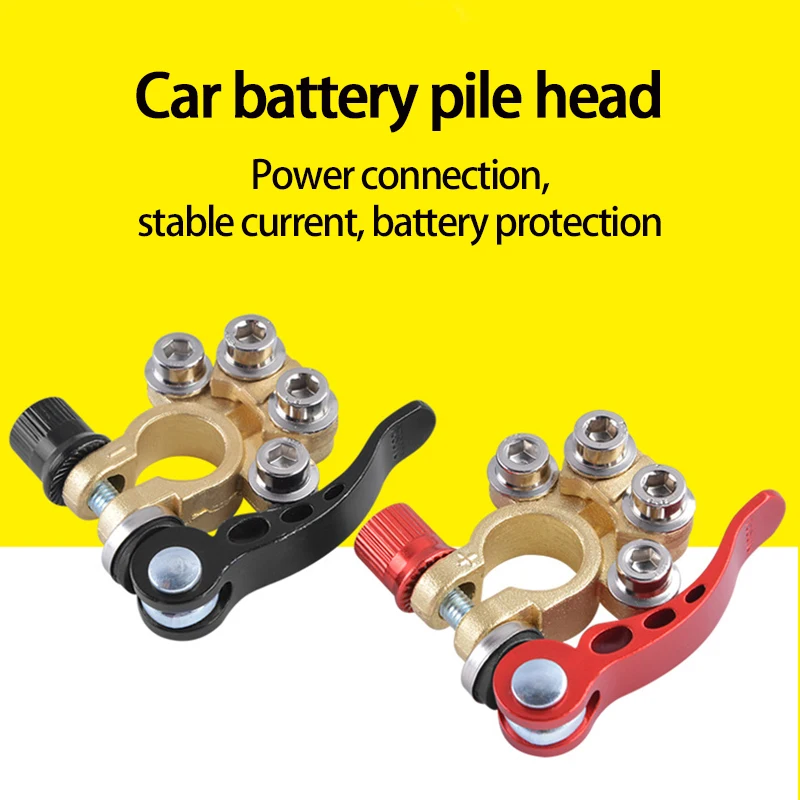 

1Pair Automotive Car Top Post Battery Terminals Wire Cable Clamp Terminal Connectors For Boat Race Car UTV Tractor Truck