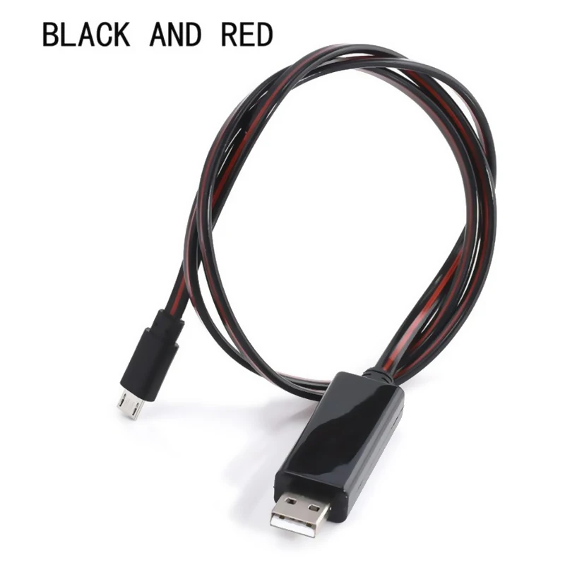 Струящийся кабель со светодиодной подсветкой для iPhone samsung huawei Micro USB для Xiaomi type C светящийся кабель для быстрой зарядки USB кабель мобильного телефона - Цвет: Black And Red