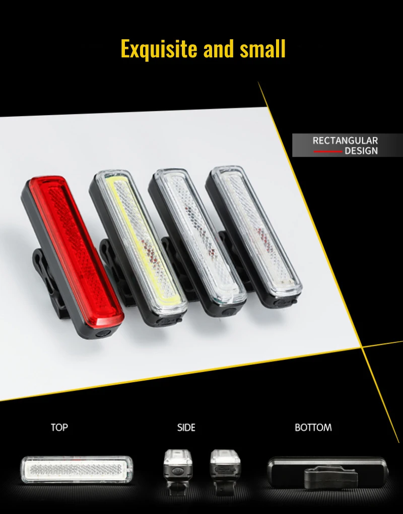 

Bicycle Tail Light LED Warning USB Rechargeable COB Lamp Bead 14 Lighting Modes Outdoor Cycling Safety Warning Bike Light