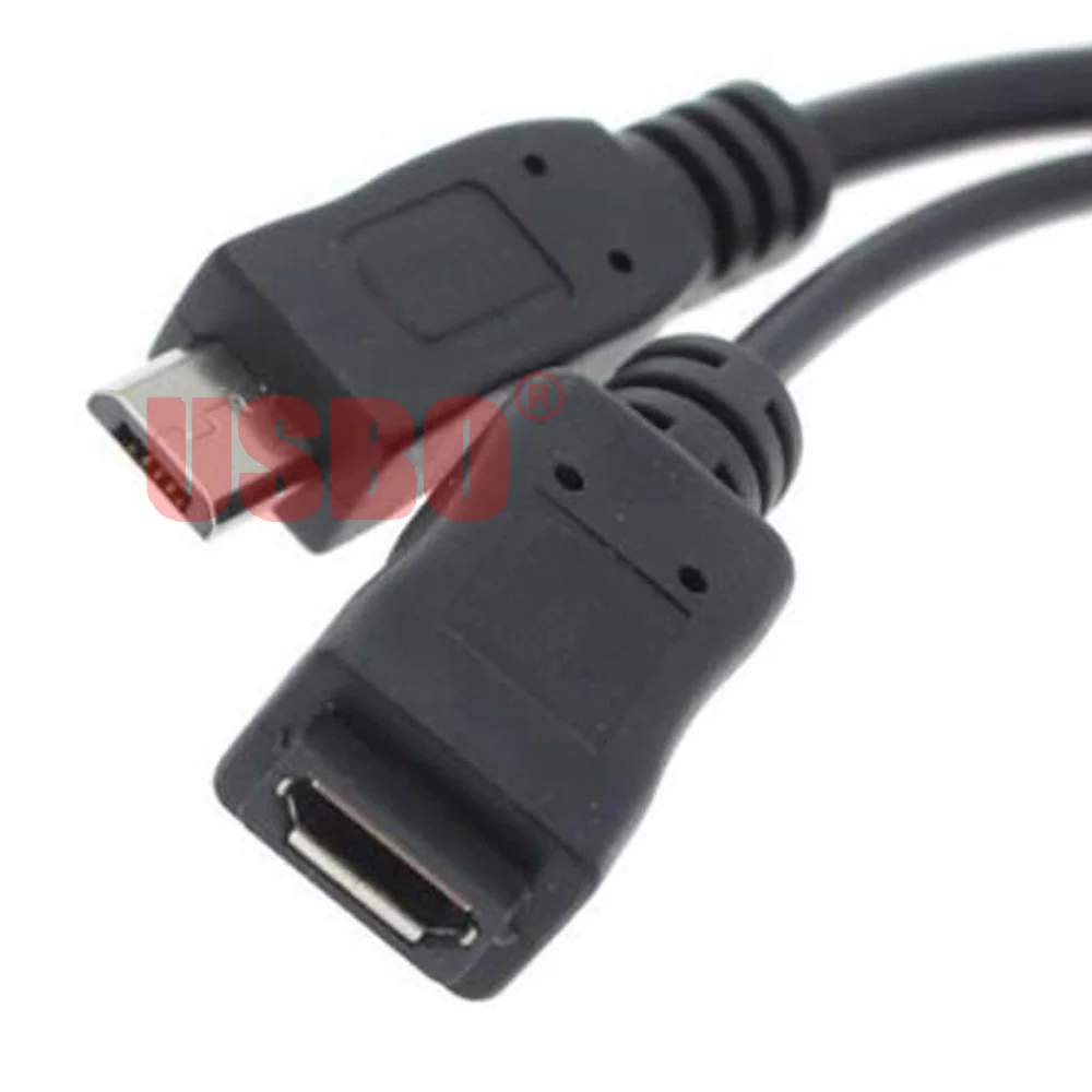 Высококачественный черный 0 1 м микро USB OTG Дата кабель мужской женский