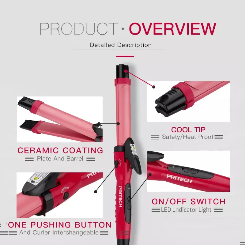 Made In China Hair Curler And Straightener Curlers Automaic Ceramic Crimper Electric 2 in 1 Flat Iron | Красота и здоровье