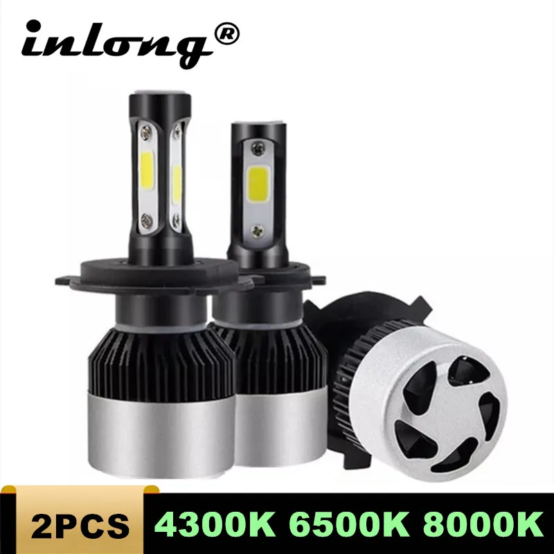 Светодиодные лампы H7 2 шт. 12000LM 72 Вт супер яркие H1 H4 H9 H11 9005 HB3 9006 HB4 H8 h3 для