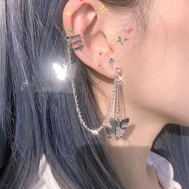 Женские серьги бабочки из цинкового сплава модные клипсы ювелирные