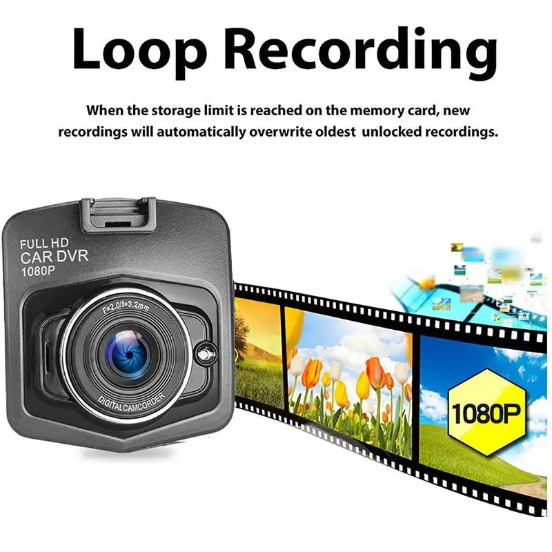 Видеорегистратор HD 1080P Автомобильный видеорегистратор FHD DVR для автомобилей