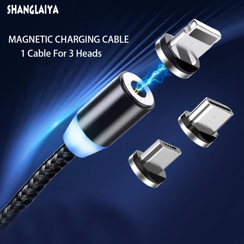 Магнитный кабель для быстрой зарядки Micro-USB Lightning Кабель магнит зарядное