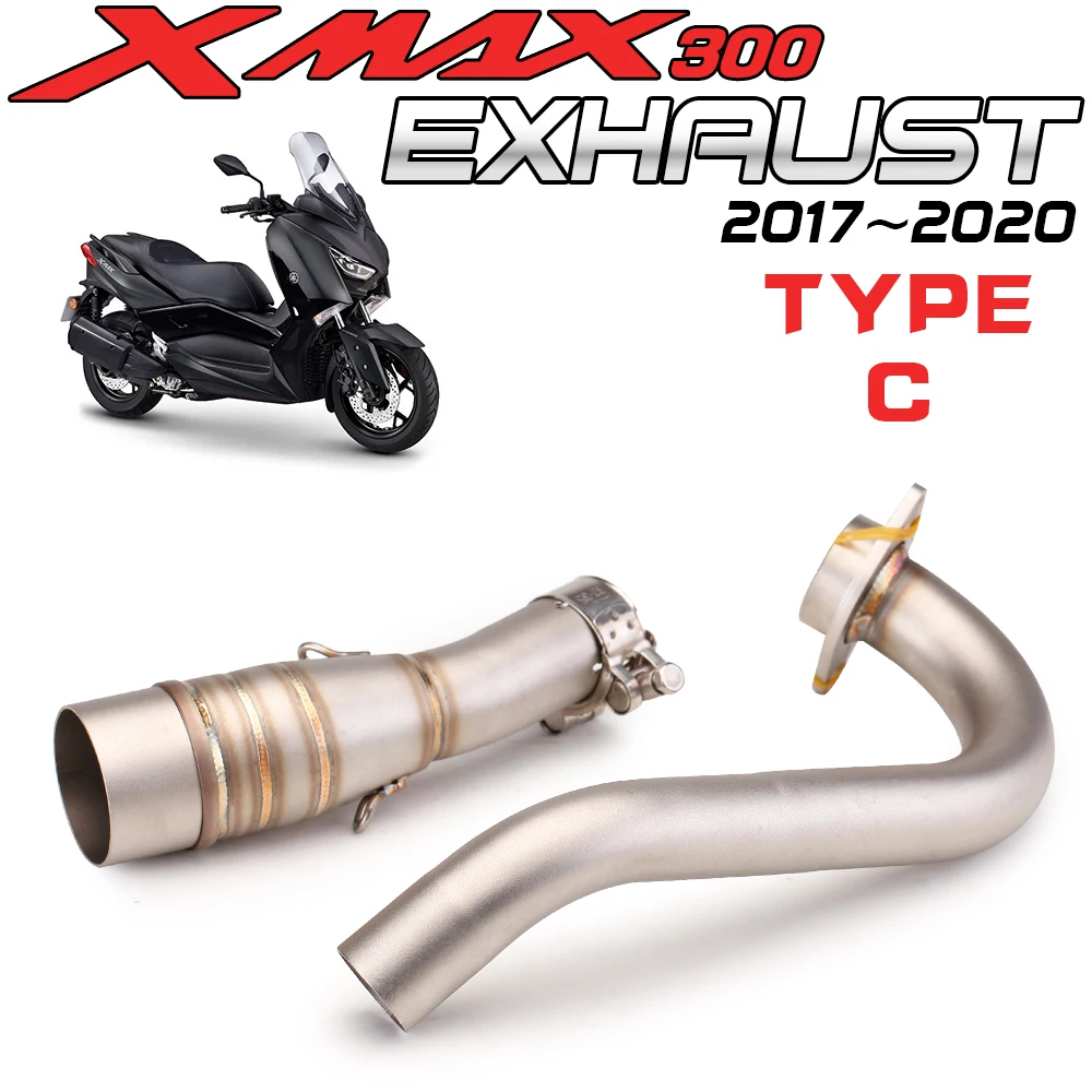 Для X MAX 300 XMAX300 XMAX 250 XMAX250 2017 2018 2019 2020 2021 Труба среднего звена, полная система, подходит для всех глушителей 51 мм