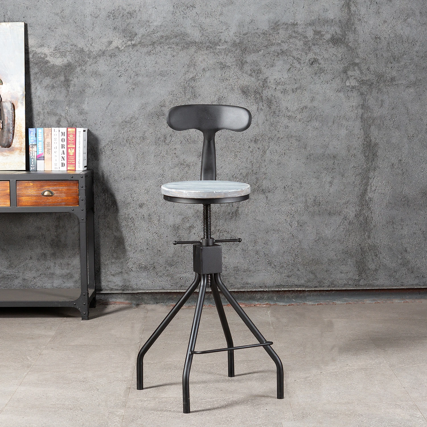 Промышленный 24 дюймовый вращающийся барный стул регулируемый счетчик высоты