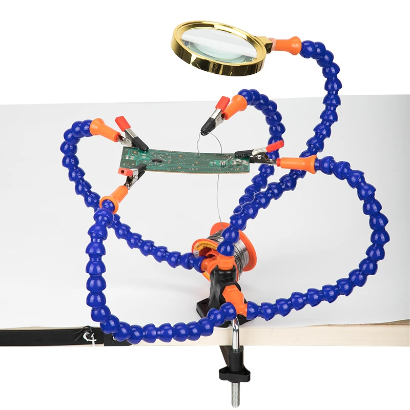 8X лупа Настольный зажим для пайки вспомогательный 3 ручной инструмент паяльная