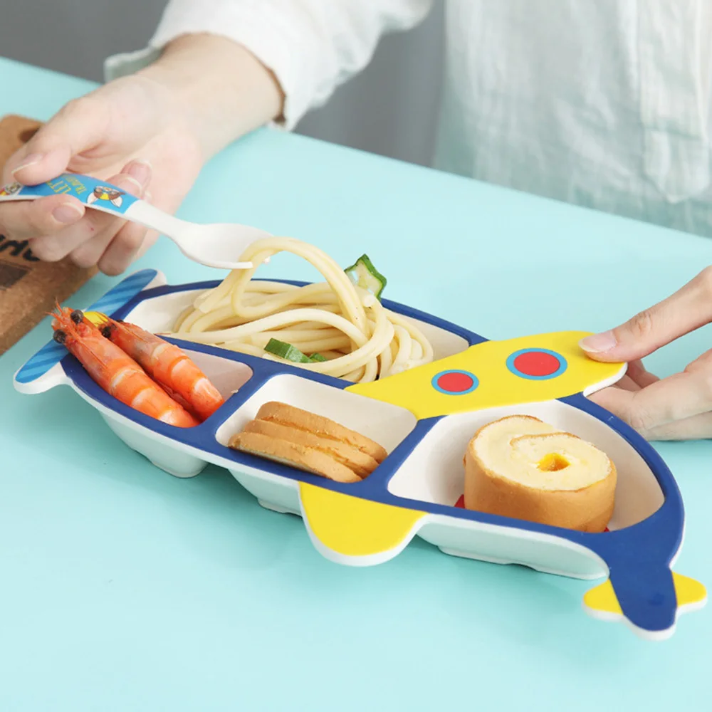 Посуда из бамбукового волокна в форме самолета тарелка посуда пищевой контейнер