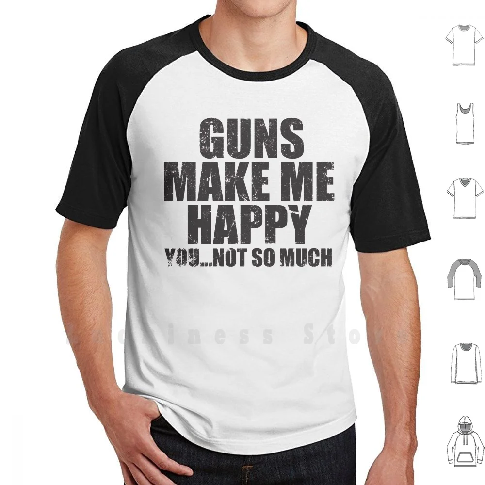 Футболка с надписью Guns Make Me Happy 6xl хлопковая крутая футболка а47 права на оружие