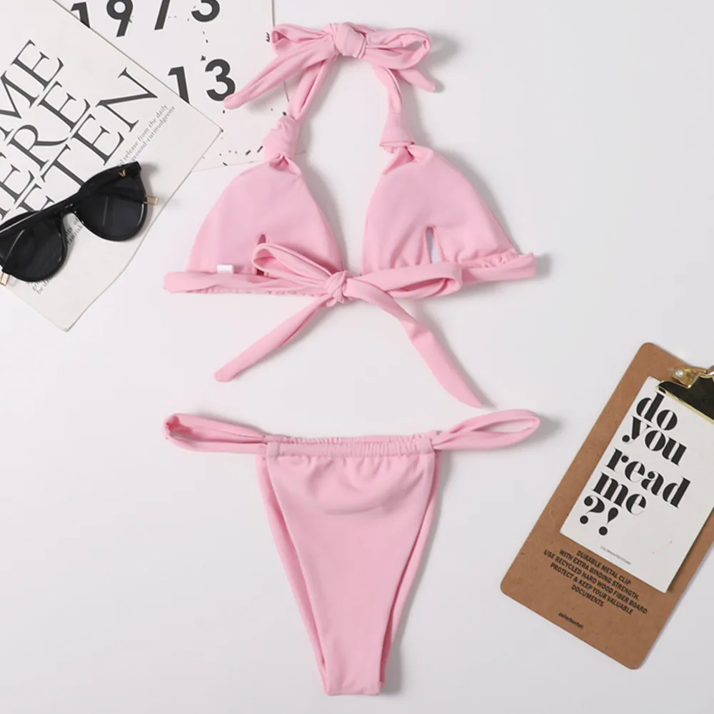 

High Waist Bikini Set Sexy Women Solid Swimwear Female Beachwear 2021 Swimming For Bathing Suit Swimsuit Maillot De Bain Femme