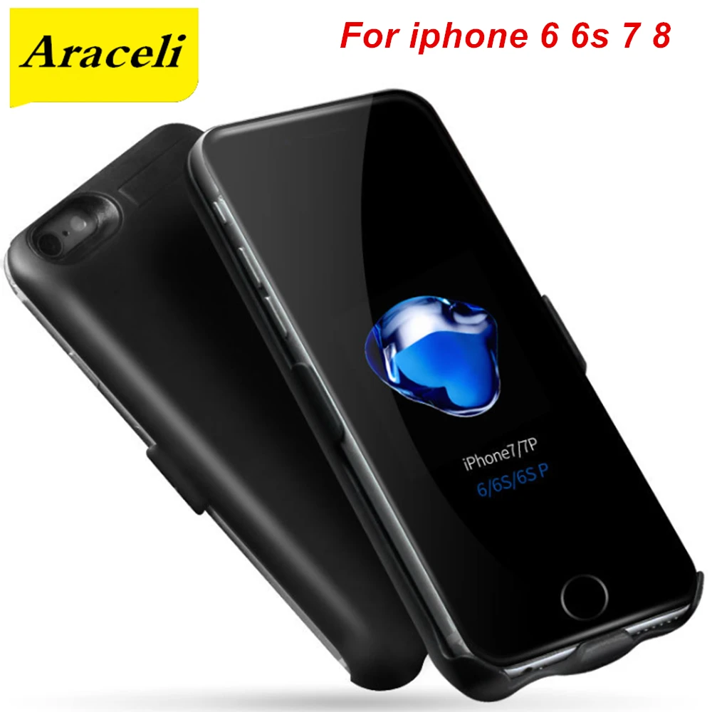 Araceli 5000 мАч для iphone 6 6S 7 Чехол батареи умный тонкий чехол резервного зарядного