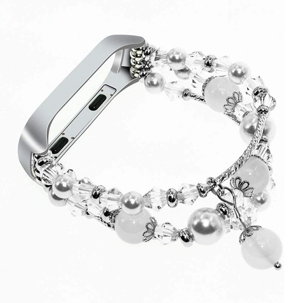 Mi Band 5 6 7 Strap Bracelet for Xiaomi Mi Band 4 3 Replacement Bands Beaded Wristband Correa Pulsera Watchband Accessories Pink