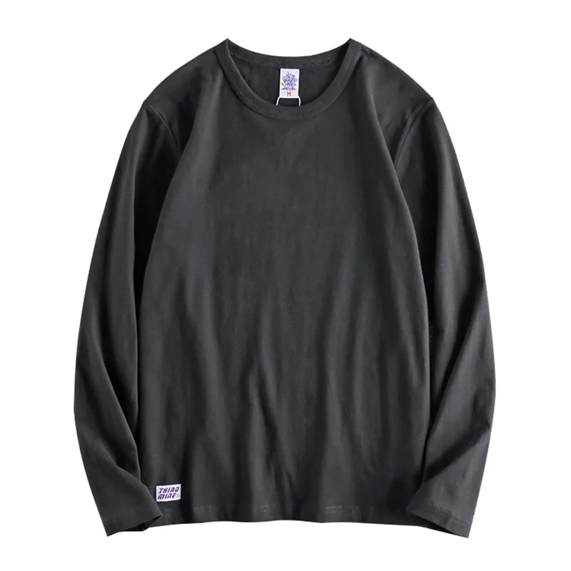 

best seller men clothing long sleeve t shirts solid colour cotton streetwear classic retro t shirt harajuku shirt