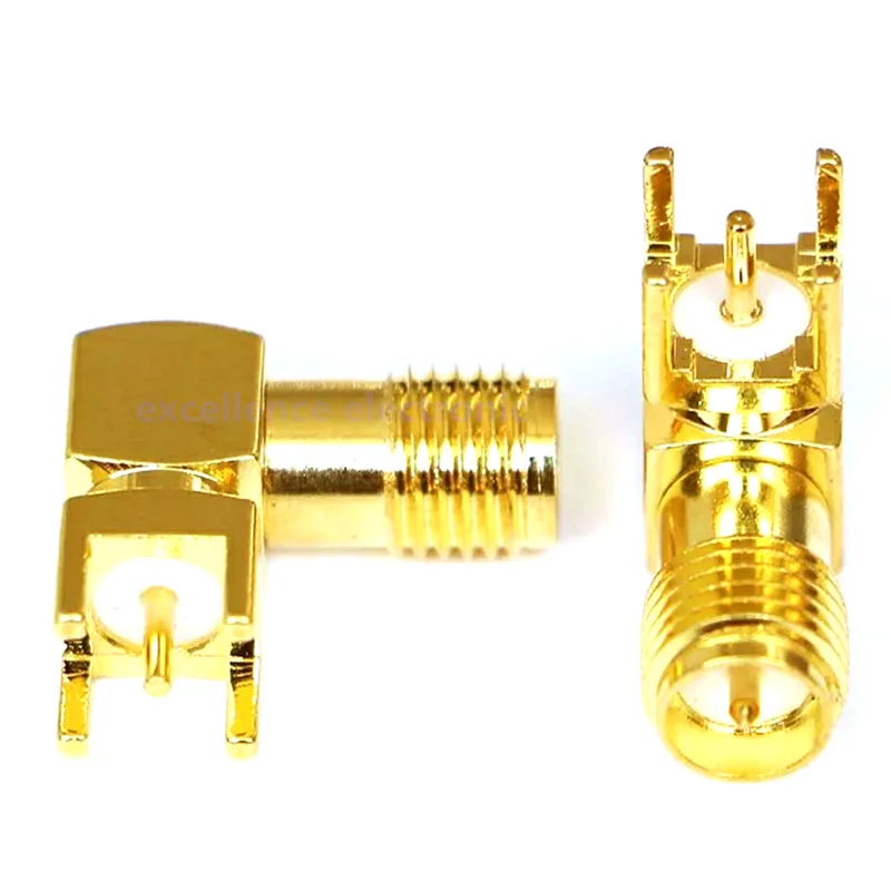 10 шт. разъем SMA типа папа с отверстием под прямым углом 90 градусов|adapter connector|sm
