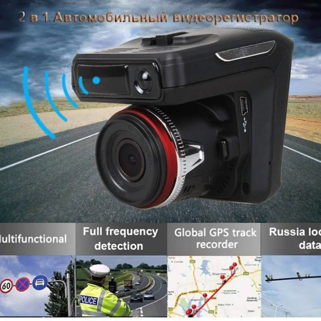 2 в 1 Автомобильный радар-детектор DVR GPS трекер 3 &quotмини-видеорегистратор HD 720P с