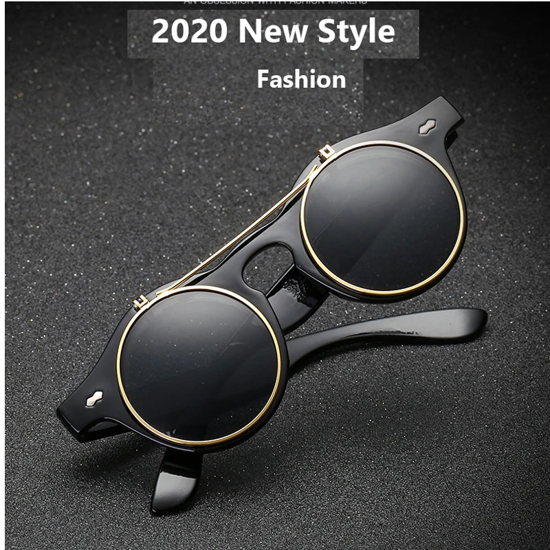 Новинка 2020 Винтажные Солнцезащитные очки в стиле стимпанк Ретро стиль круглая