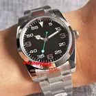 Часы мужские, унисекс, с автоподзаводом, 36 мм, Miyota8215NH35A, черный циферблат, сапфировое стекло, браслет УстрицаЮбилей, зеленый Лум