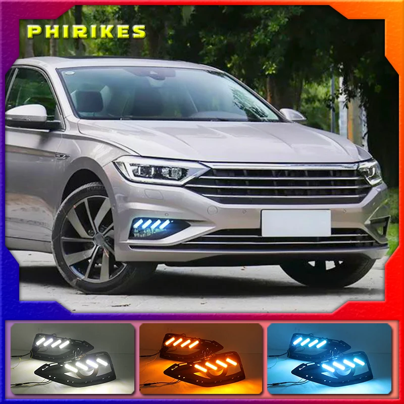 

Для Volkswagen VW Jetta Sagitar MK6 2019 вождения светодиодный DRL Дневной светильник противотуманная фара