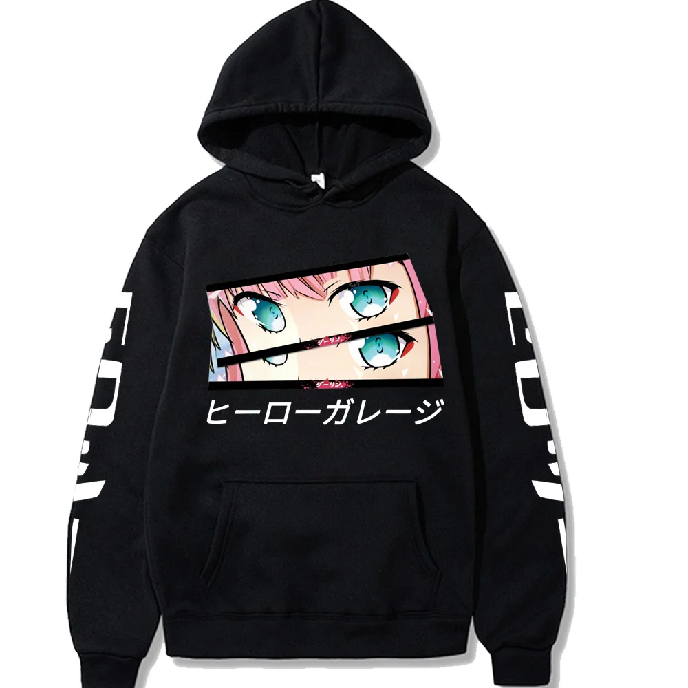 

Darling In The Franxx Hoodies Zero Two Eyes Print Men Women Sweatshirts Casual Loose Solid Hoody Streetwear Pullovers Top 2021