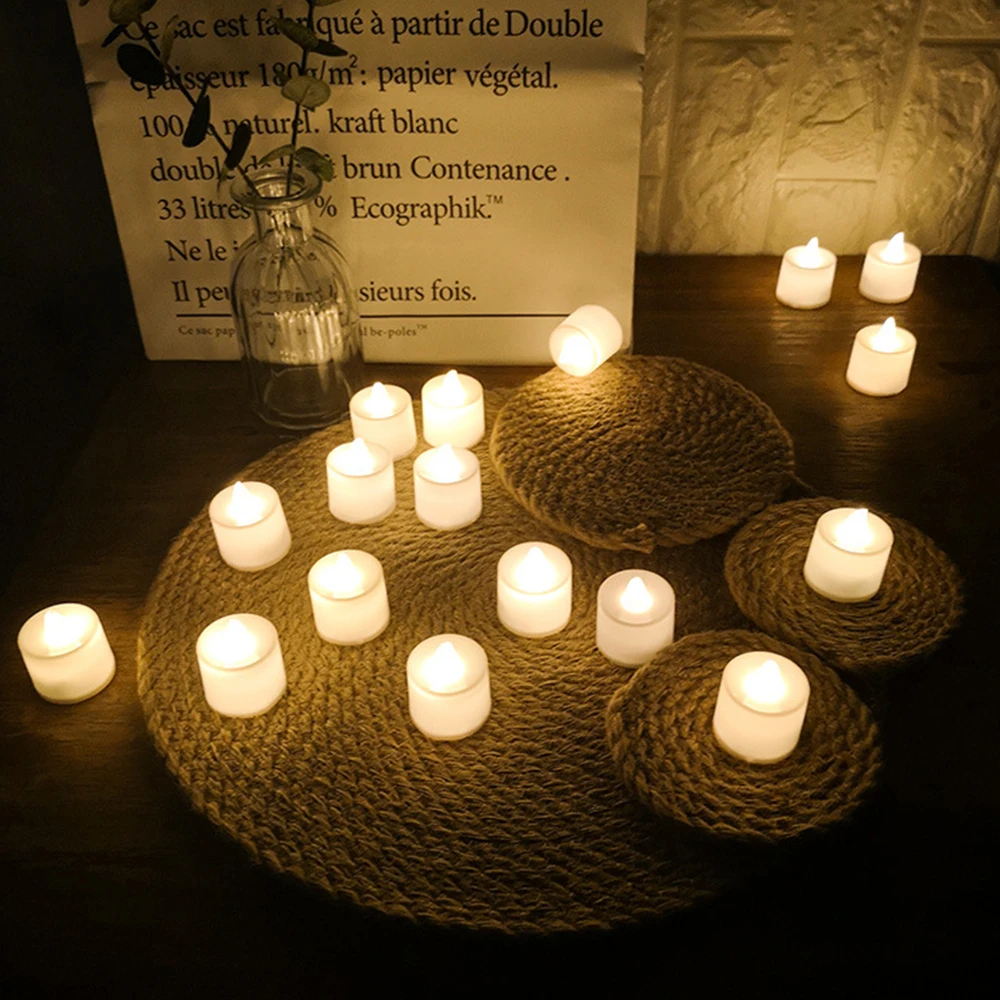

24pcs LED Candle Multicolor Color Lamp Flame Tea Light Heart-Shaped Rocking Tea Candles For Wedding Birthday Party Decoration