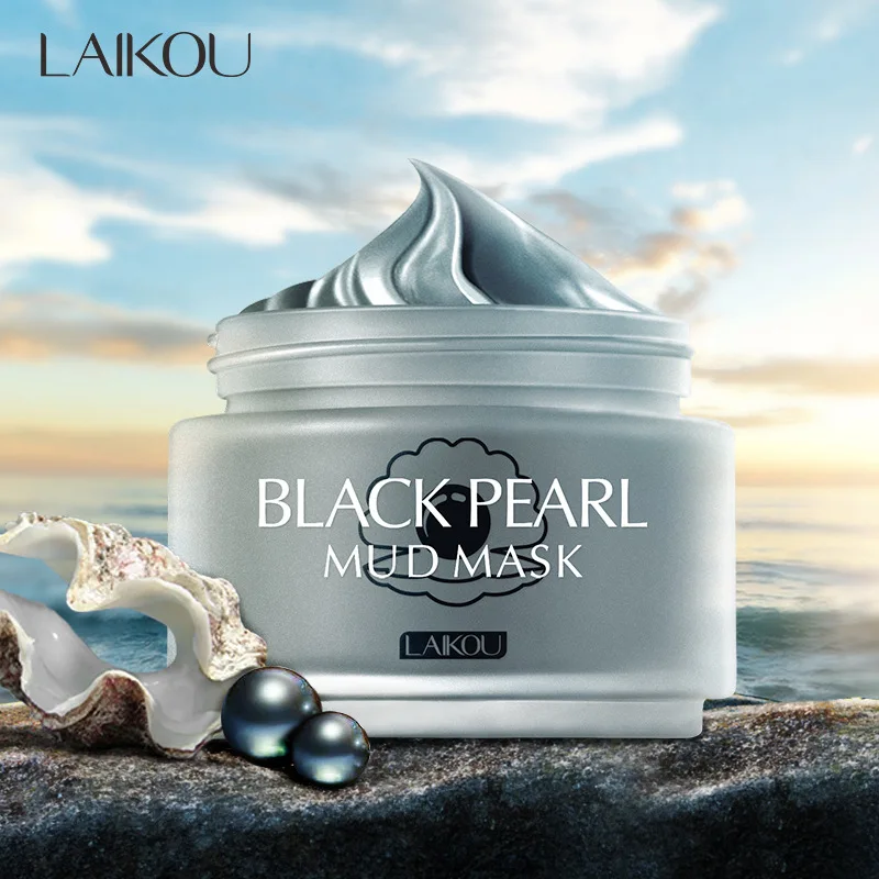 

От Black Pearl, грязевая маска для лица, контроль жирности, увлажняющий отбеливающий крем для лица маска для удаления черных точек в Корейском ст...
