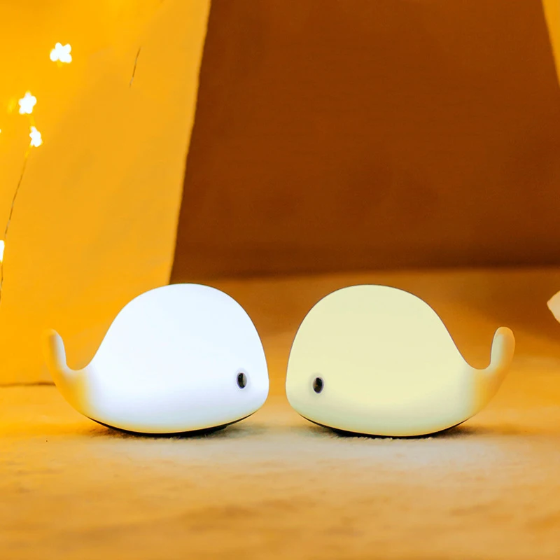 

VTLIU Baby Room LED Night Lights Whale Cartoon Night Light kids Bedroom Table Sleeping Lamps Children Christmas Lamp Gift
