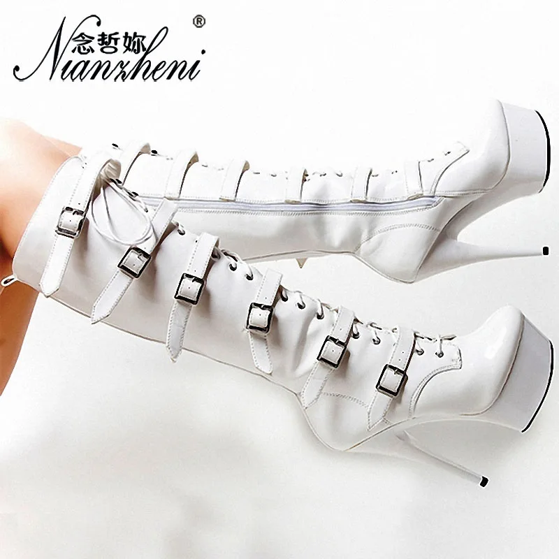 Melissa/зимние женские сапоги до колен Обувь в готическом стиле с перекрестными