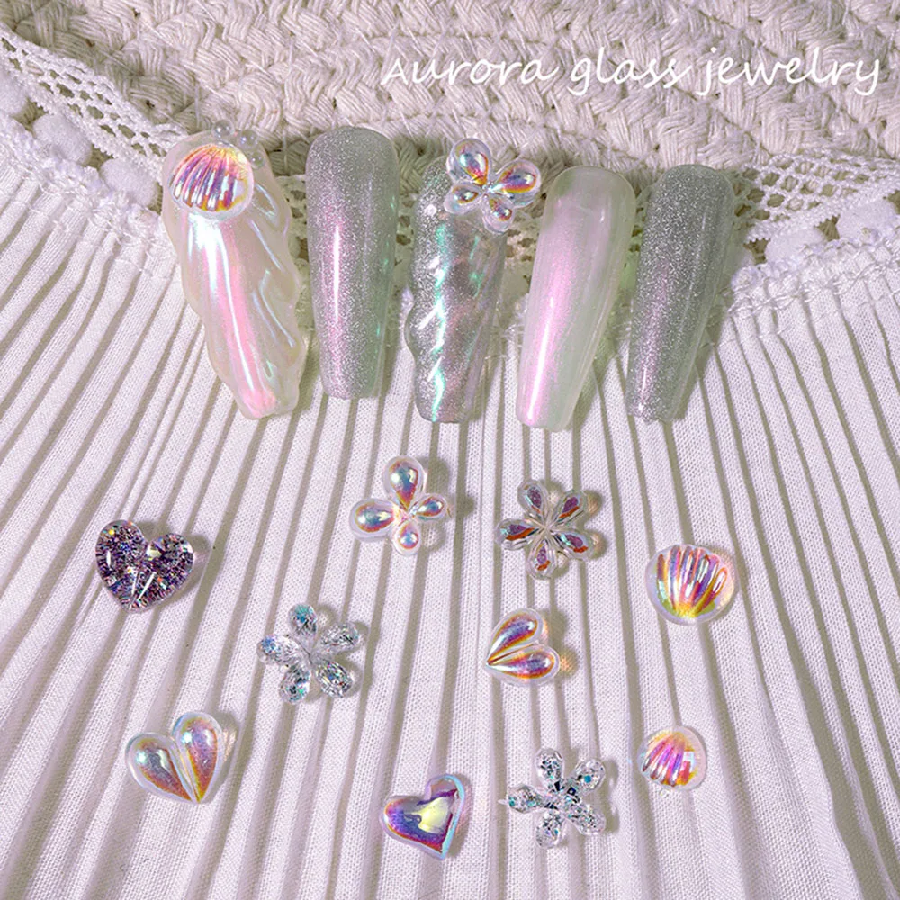 

Accessories Sparkling Delicate DIY Nail Art Aurora Butterfly Nail Rhinestones Manicure Jewelry 3D Nail Art Decorations