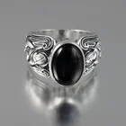 Мужское серебряное кольцо из черного оникса Ангелы-хранители, ювелирные изделия унисекс